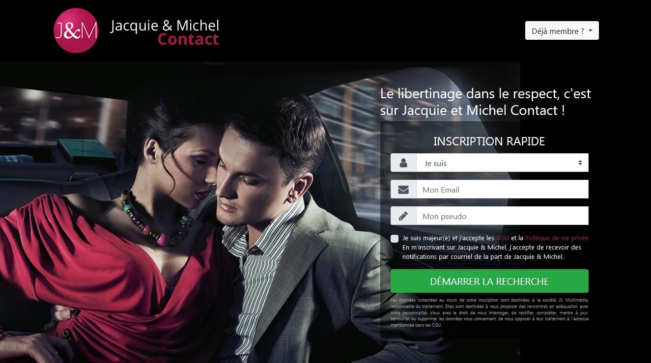 Jacquie et Michel contact page d'accueil inscription