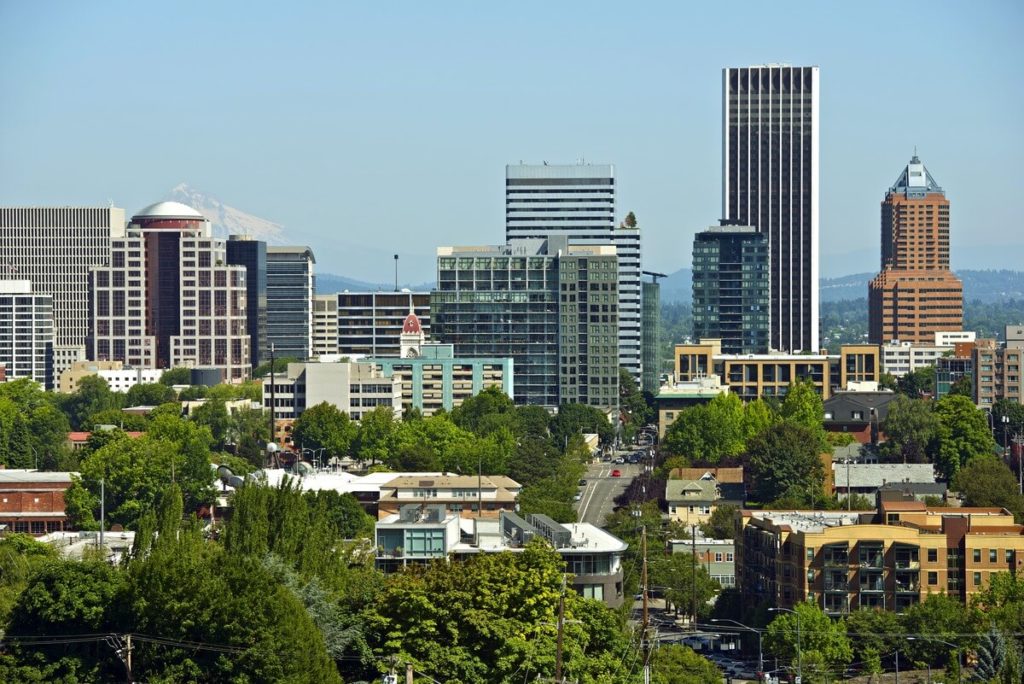 vue sur le centre-ville de Portland