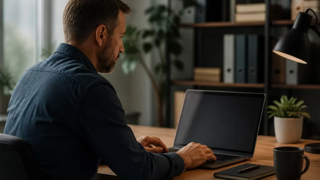 fiabilité plateforme rencontres privées — Une personne examine sur ordinateur les conditions et la confidentialité d’une plateforme de rencontres privées.
